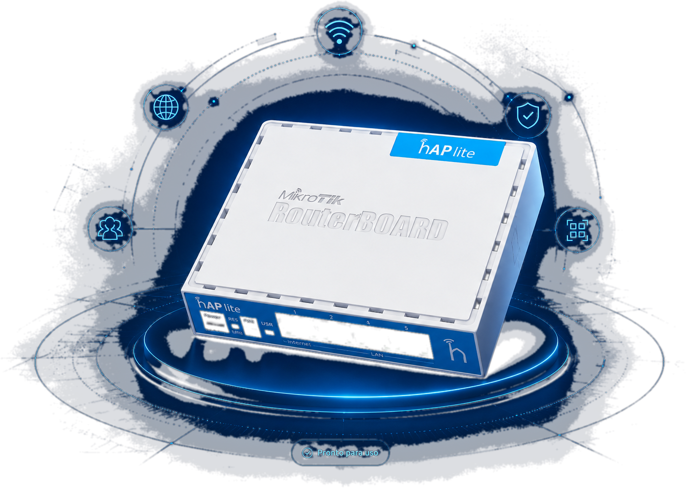 Equipamento MikroTik hAP lite pronto para uso com WiFi Social Força Web